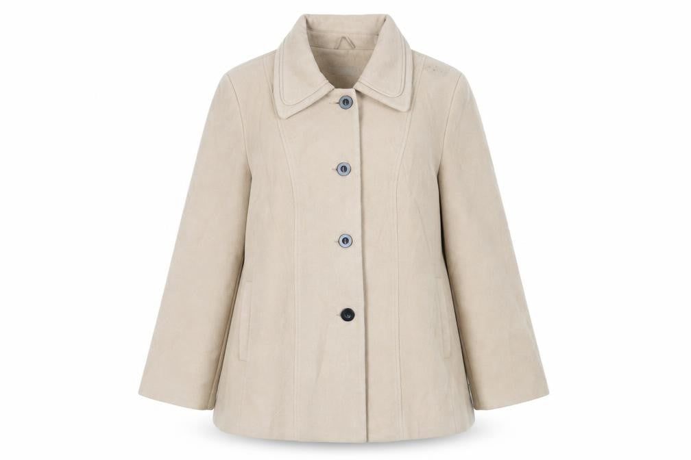 Anthology Womens Beige Pea Coat Coat Size 22 Button