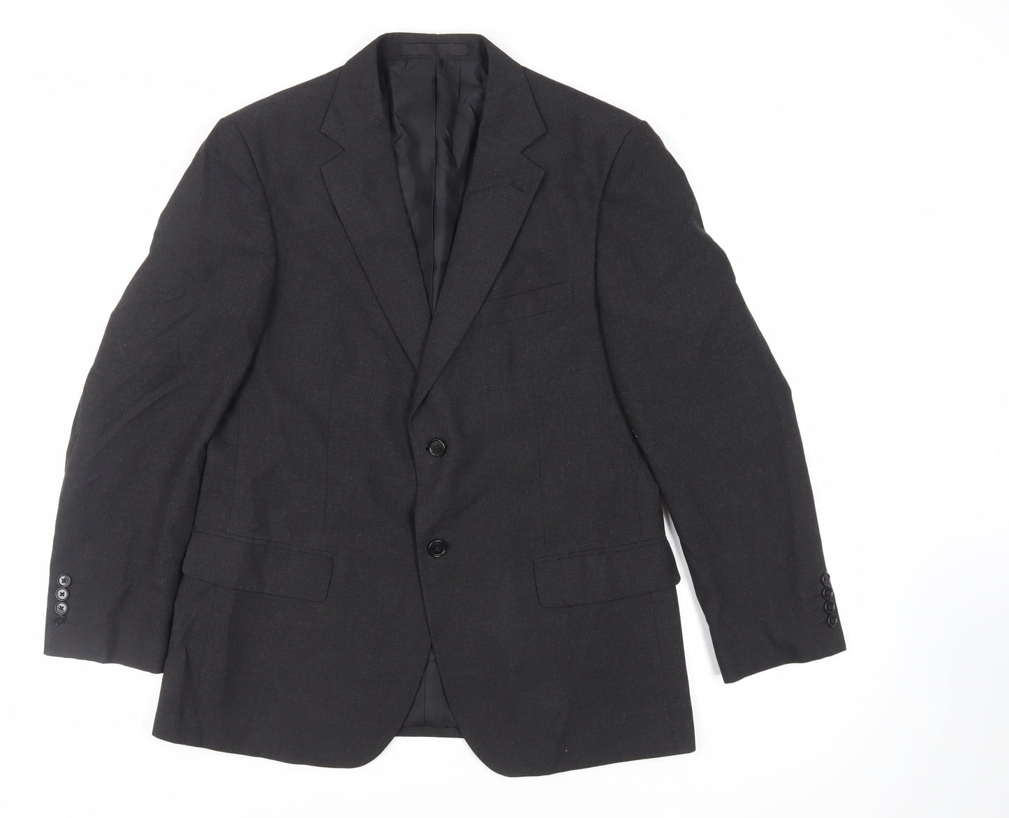 Marks and Spencer Mens Black Polyester Jacket Suit Jacket Size 40 Regular