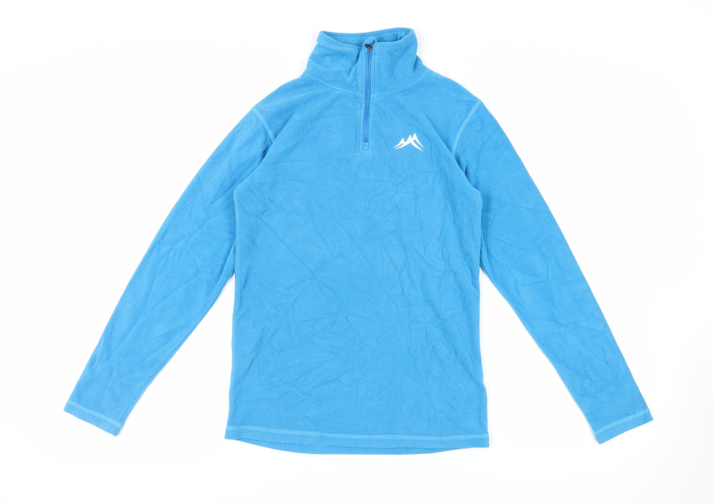 Ski Boys Blue Polyester Pullover Sweatshirt Size 9-10 Years Zip