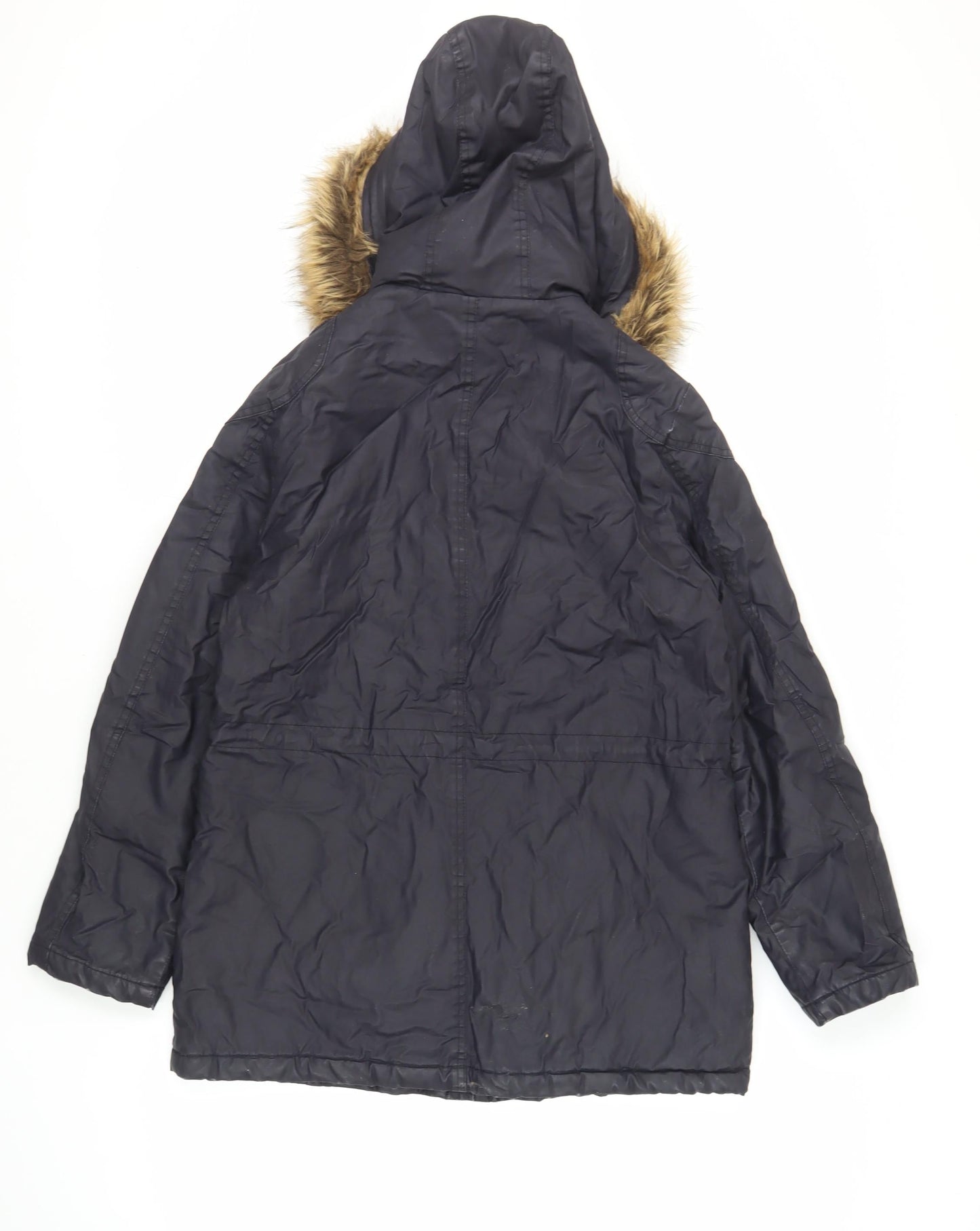 Marks and Spencer Womens Blue Jacket Size 12 Zip - Hooded
