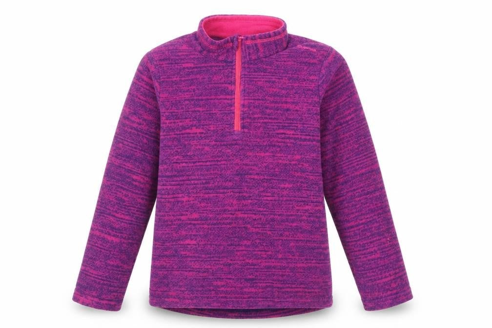 DECATHLON Girls Purple Polyester Pullover Sweatshirt Size 6 Years Zip