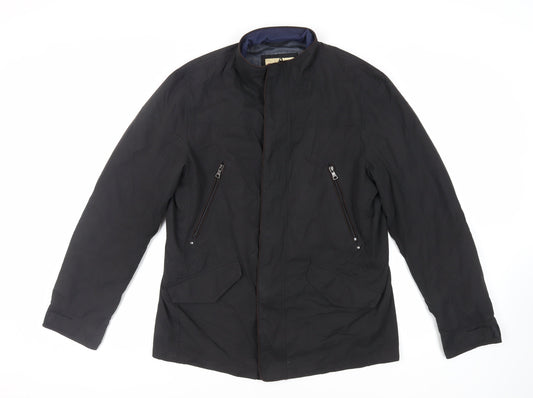 Marks and Spencer Mens Black Jacket Size M Zip - Zipped Pockets