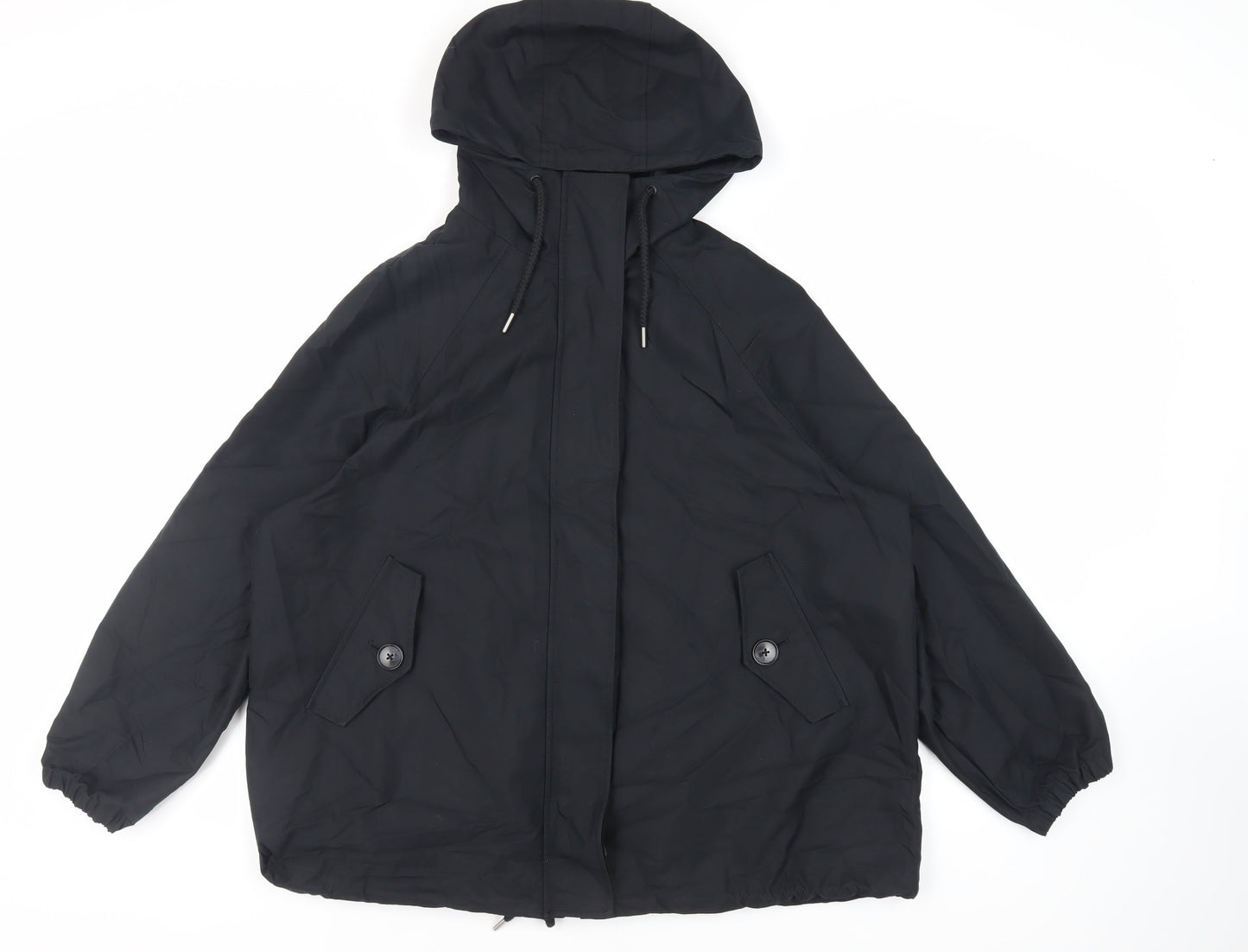 Marks and Spencer Mens Black Jacket Size M Zip - Hooded