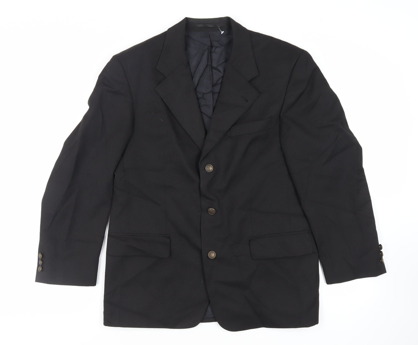 Canda Mens Black Polyester Jacket Blazer Size 38 Regular - Vintage