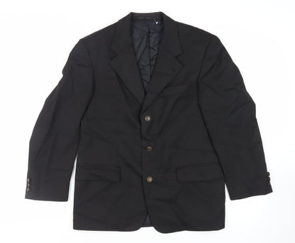 Additional front view of Canda men’s black polyester jacket blazer, size 38, regular - vintage