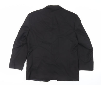 Back view of Canda men’s black polyester jacket blazer, size 38, regular - vintage
