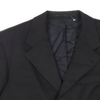 Close-up detail of Canda men’s black polyester jacket blazer, size 38, regular - vintage