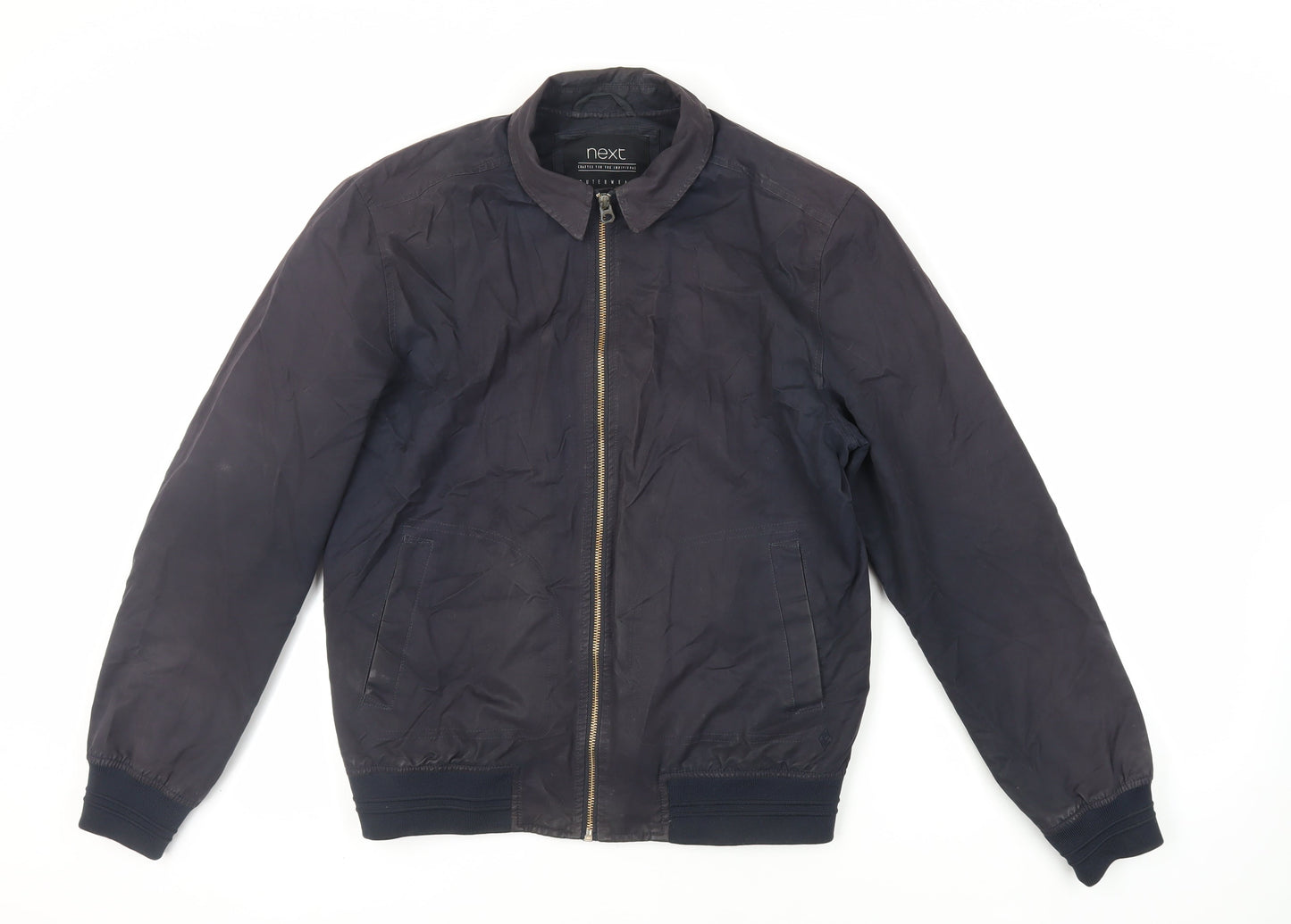 NEXT Mens Black Bomber Jacket Jacket Size M Zip