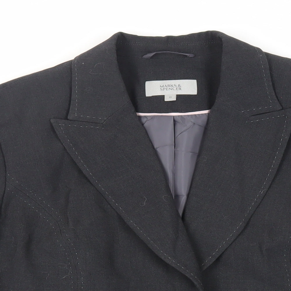 Marks and Spencer Womens Grey Jacket Blazer Size 18 Button