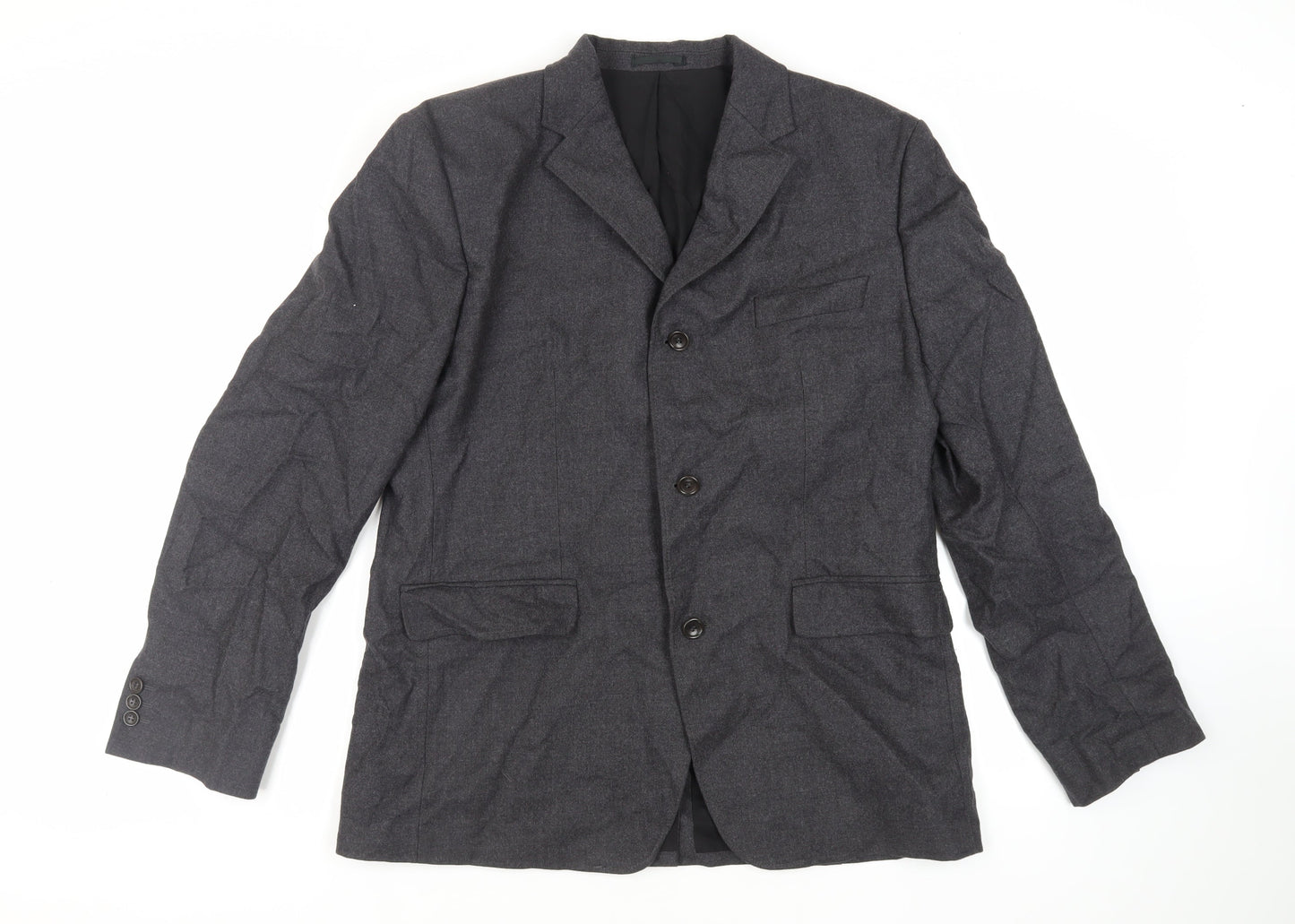 French Connection Mens Grey Wool Jacket Blazer Size 42 Regular