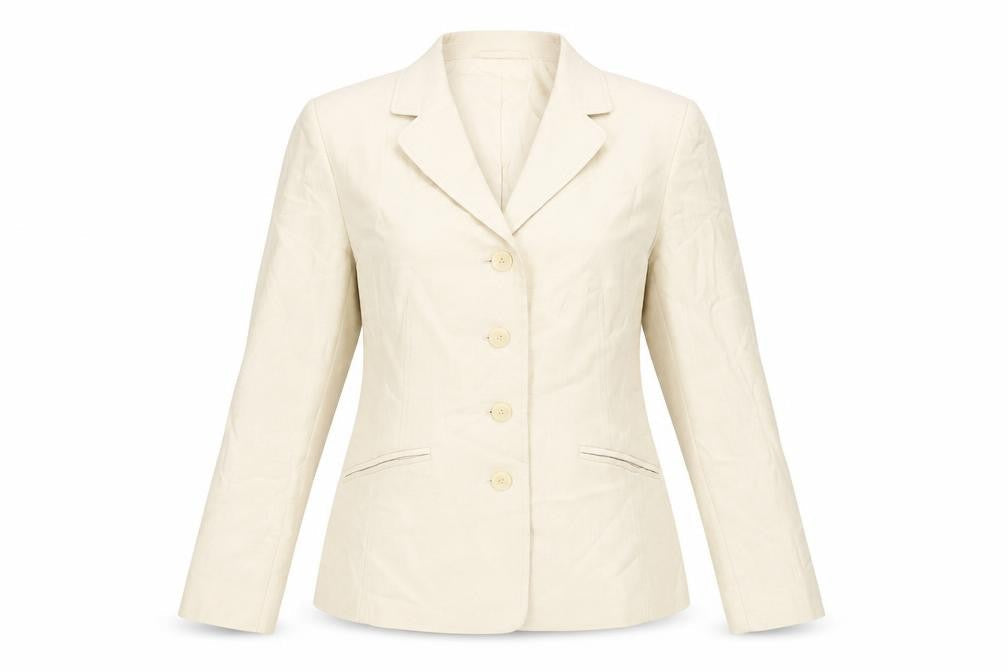 Precis Petite Womens Beige Jacket Blazer Size 12 Button