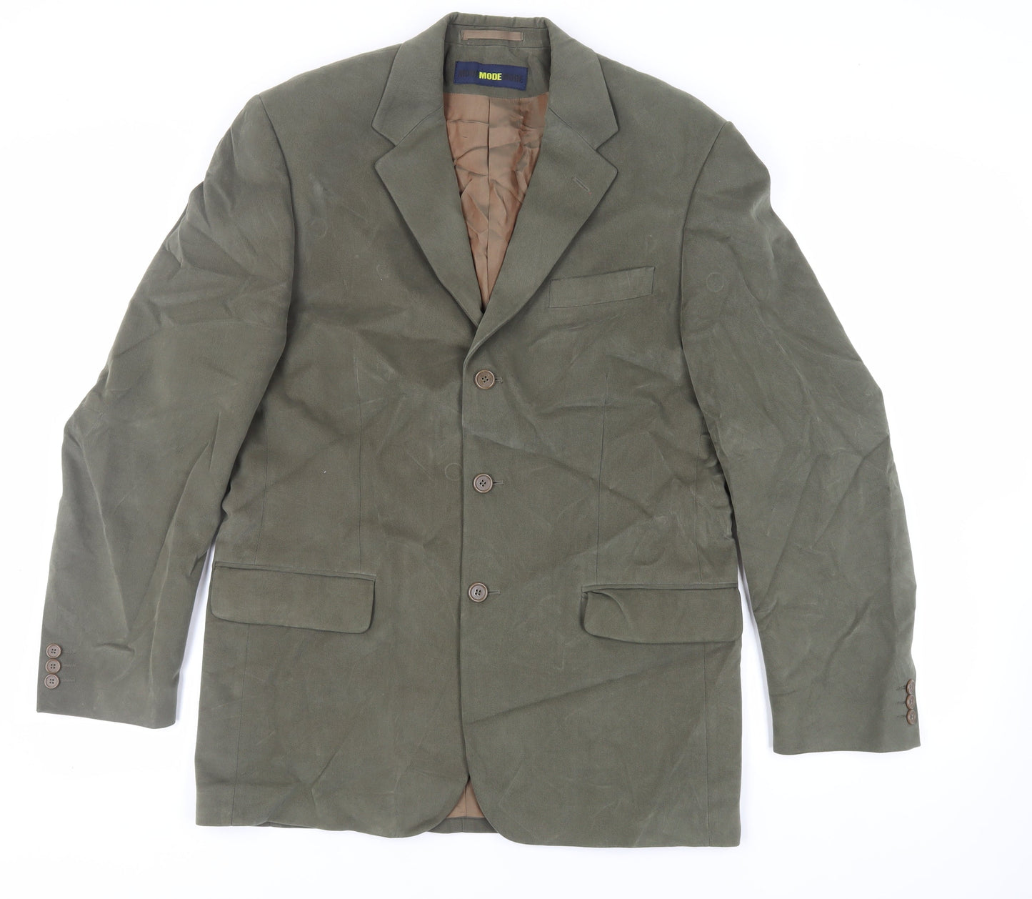 Mode Mens Green Cotton Jacket Blazer Size 40 Regular