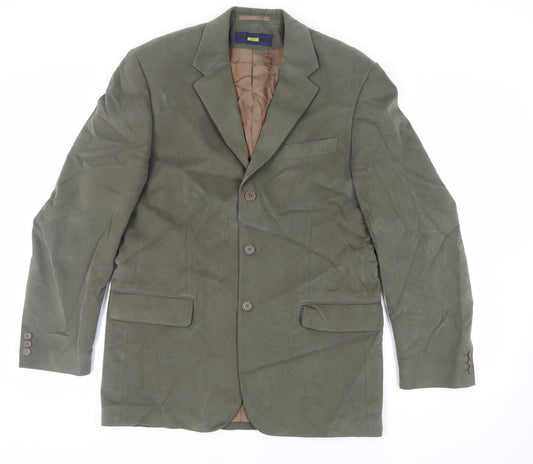 Mode Mens Green Cotton Jacket Blazer Size 40 Regular