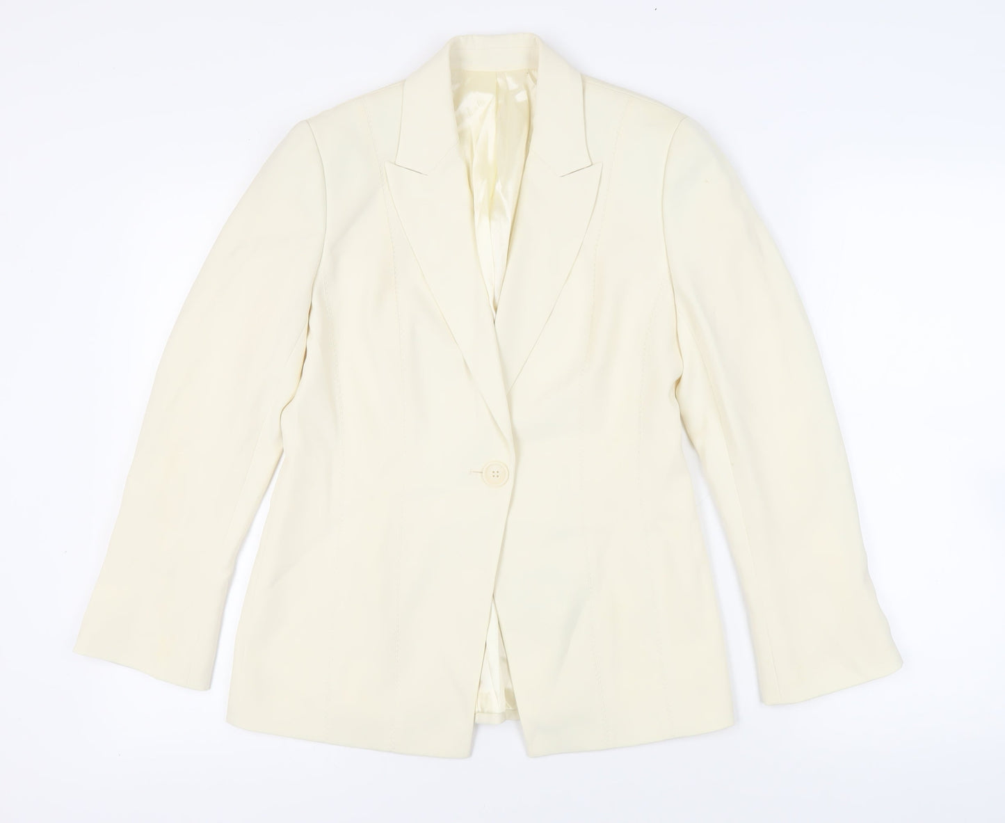 NEXT Womens Ivory Jacket Blazer Size 10 Button