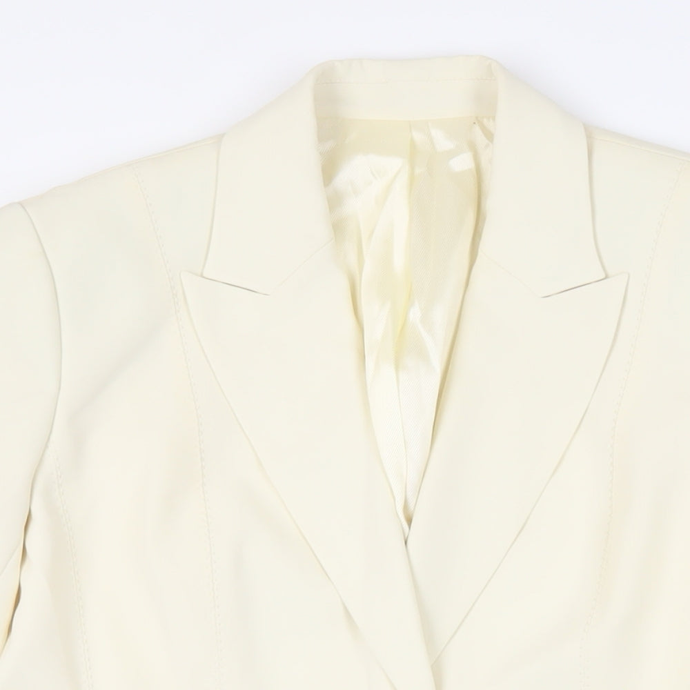 NEXT Womens Ivory Jacket Blazer Size 10 Button
