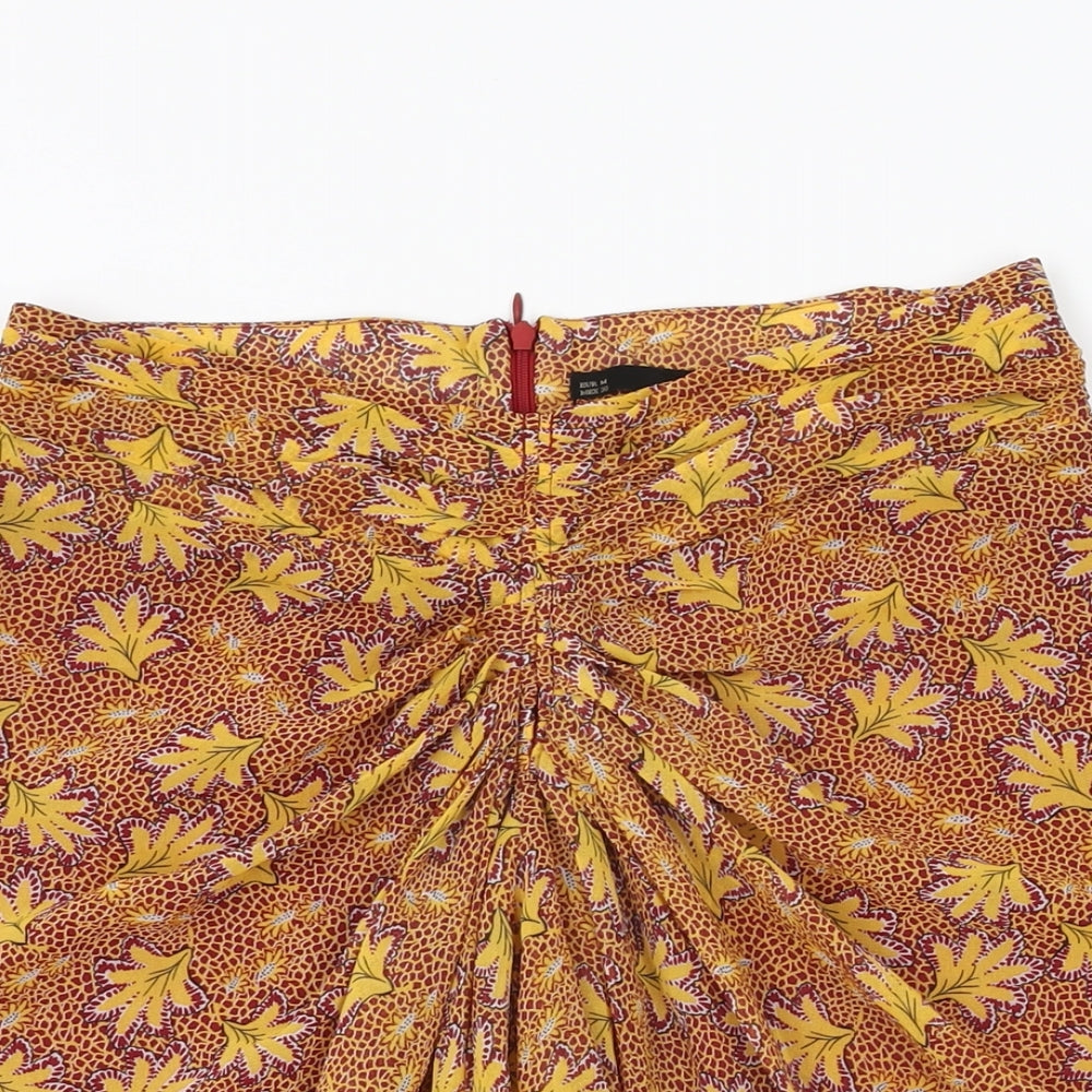 Sfera Womens Multicoloured Floral Polyester Mini Skirt Size M Zip