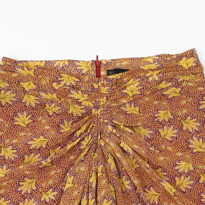 Close-up detail of Sfera women’s multicoloured floral polyester mini skirt, size M, zip