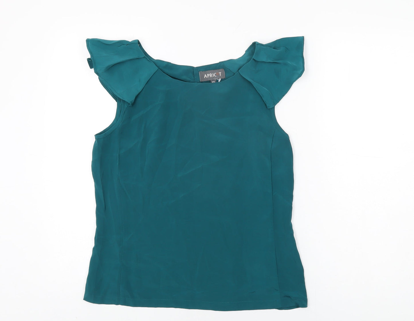 Apricot Womens Blue Polyester Basic T-Shirt Size XS Round Neck