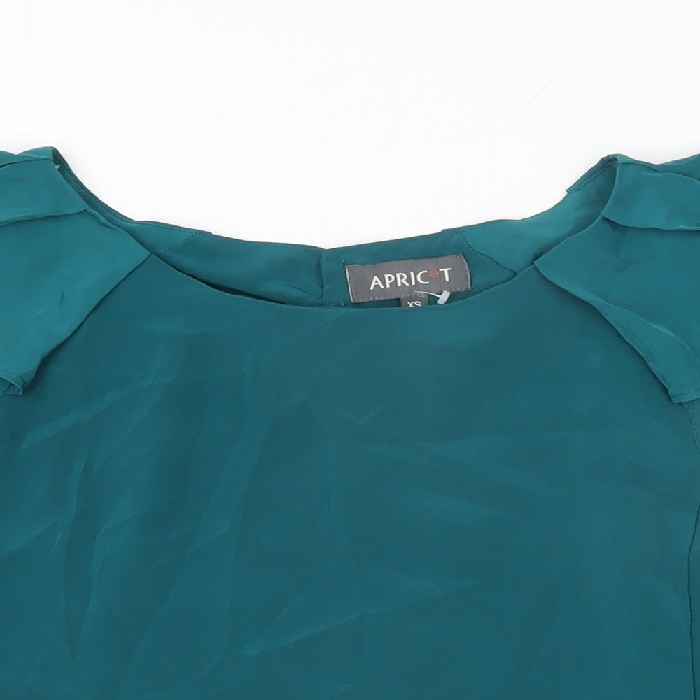 Apricot Womens Blue Polyester Basic T-Shirt Size XS Round Neck