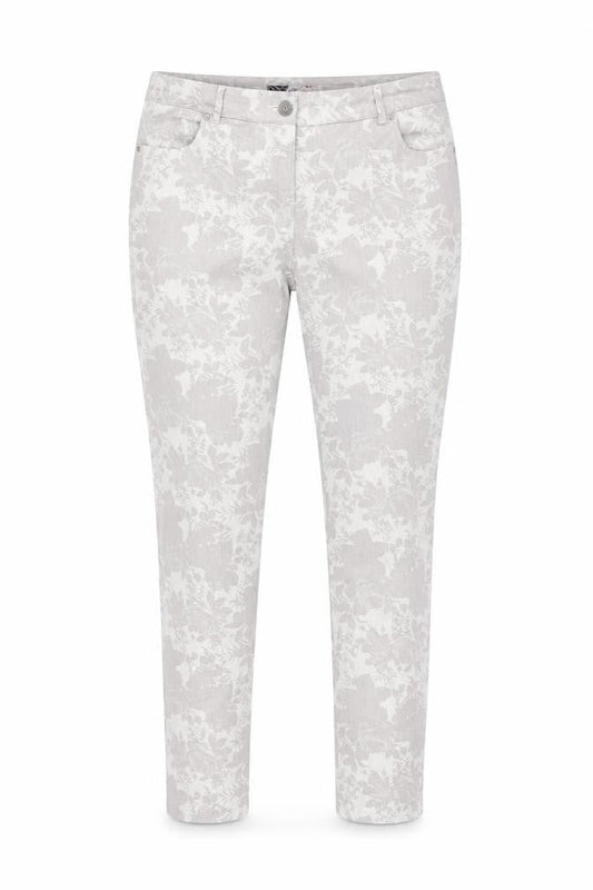 Miss You Womens Grey Floral Cotton Skinny Jeans Size 12 L30 in Regular Zip