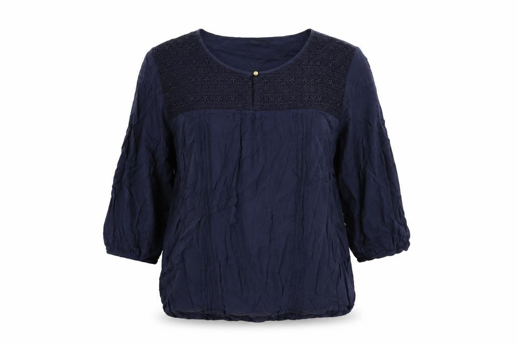 Bonmarché Womens Blue Viscose Basic T-Shirt Size 16 Round Neck