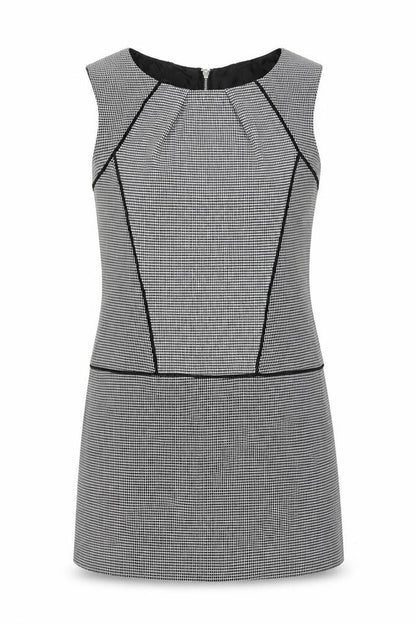 Next Womens White Geometric Polyester Shift Size 10 Round Neck Zip