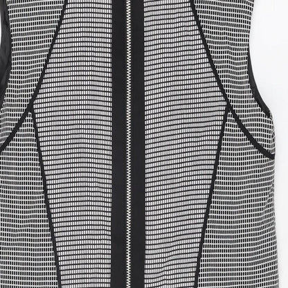 Next Womens White Geometric Polyester Shift Size 10 Round Neck Zip