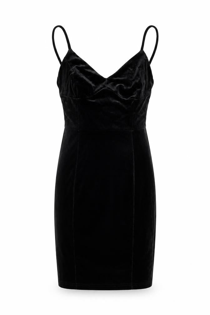 H&M Womens Black Cotton Bodycon Size S V-Neck Pullover