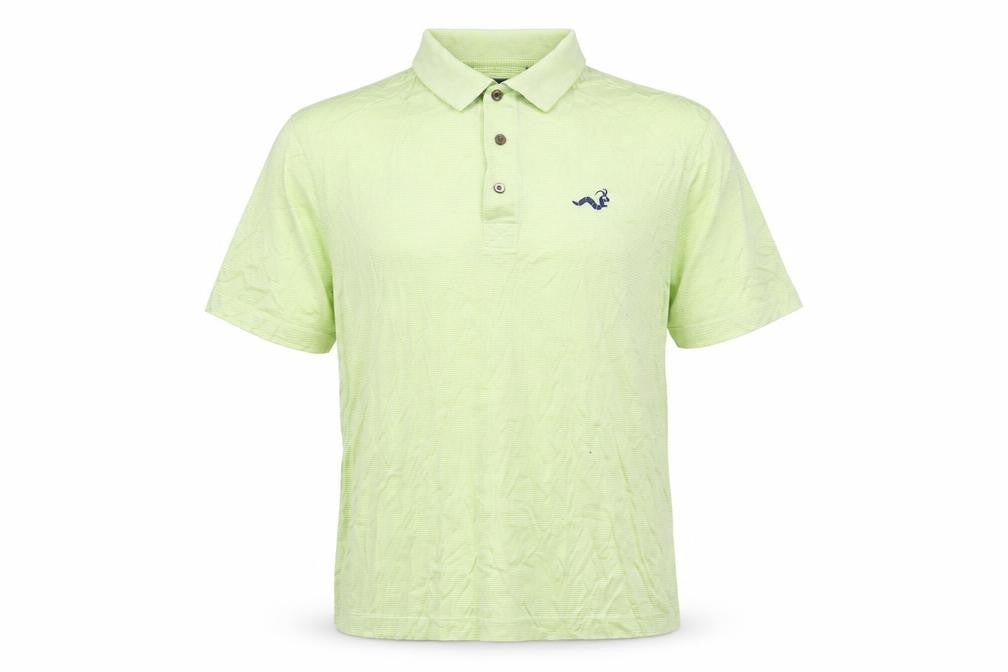 Ernieels Collection Mens Green Striped Cotton Polo Size L Collared Button