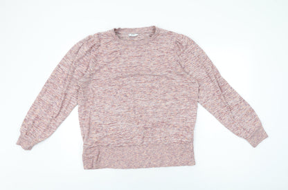 Next Womens Pink Round Neck Polyester Pullover Jumper Size L