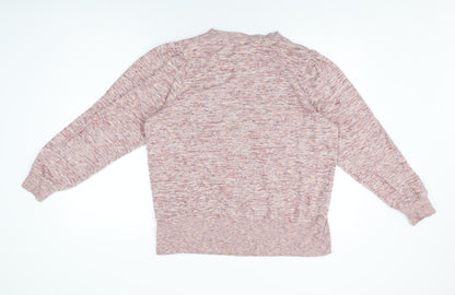 Next Womens Pink Round Neck Polyester Pullover Jumper Size L