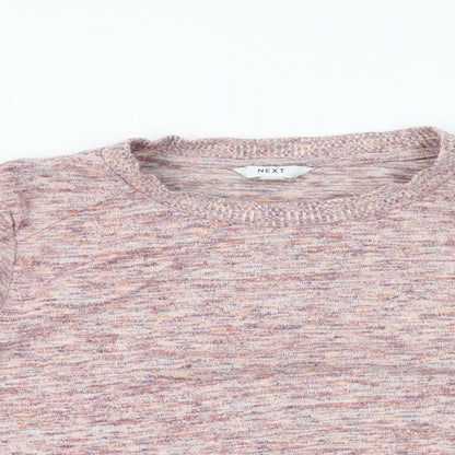 Next Womens Pink Round Neck Polyester Pullover Jumper Size L