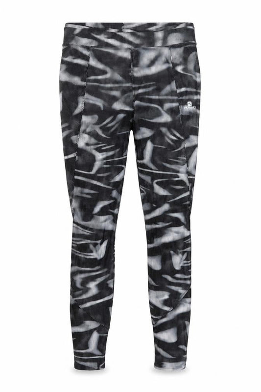 Decathlon Womens Black Geometric Polyester Pedal Pusher Leggings Size 30 in L31 in Regular Pullover