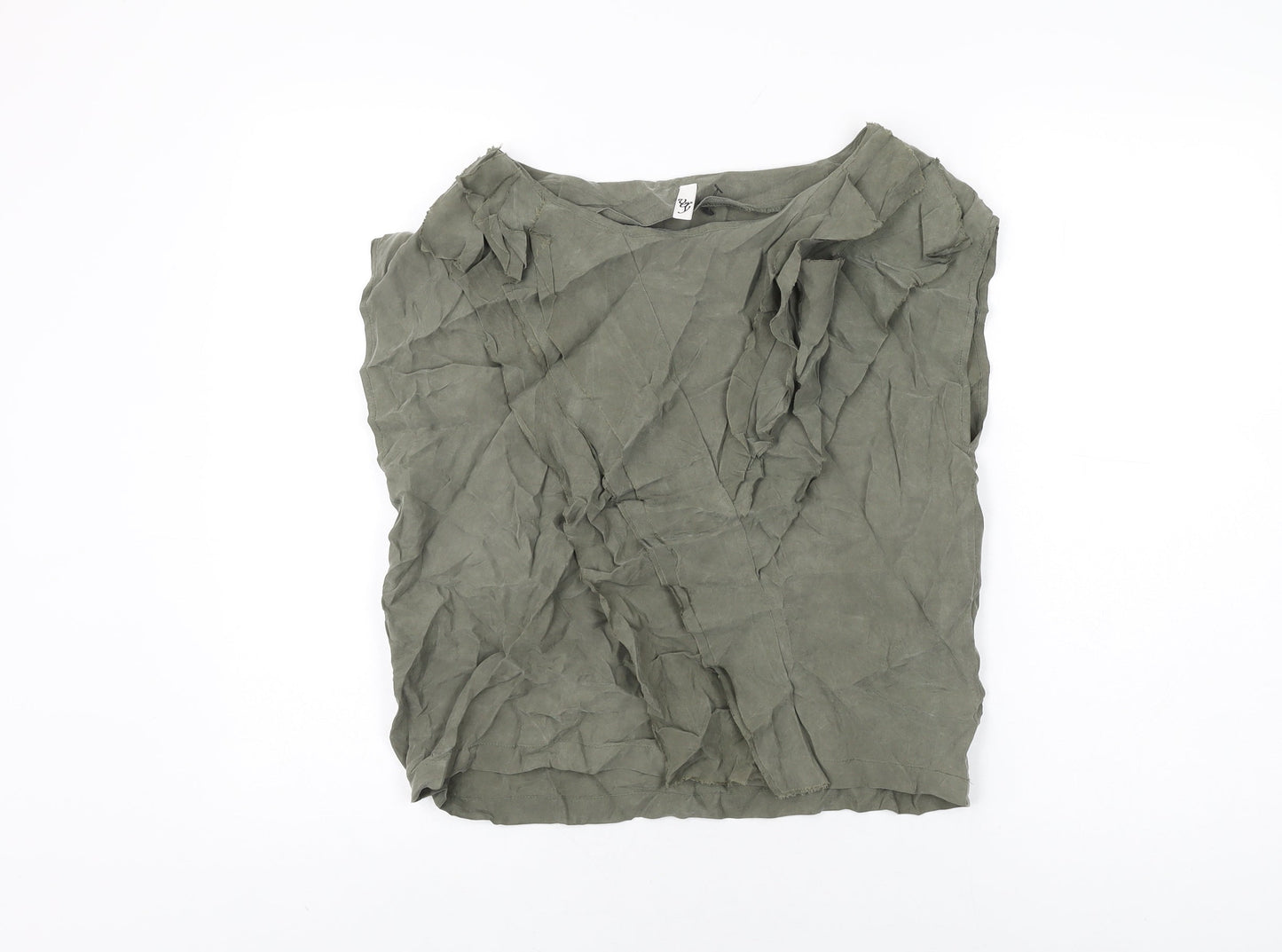 Very Womens Green Cupro Basic T-Shirt Size 10 Round Neck