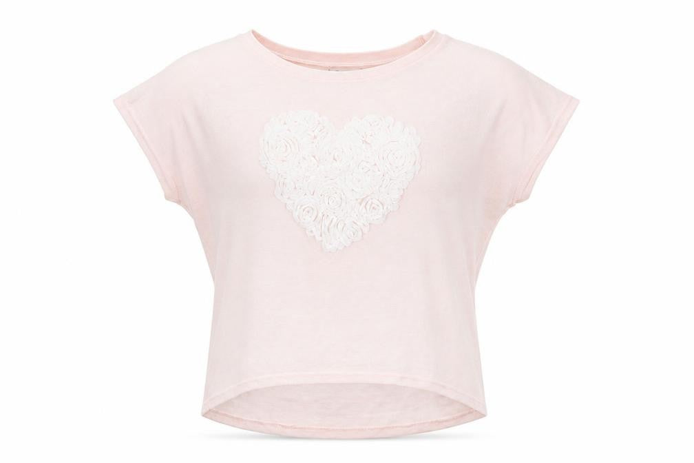 Vouley Vous Womens Pink Polyester Basic T-Shirt Size M Round Neck