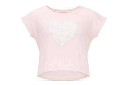 Vouley Vous Womens Pink Polyester Basic T-Shirt Size M Round Neck