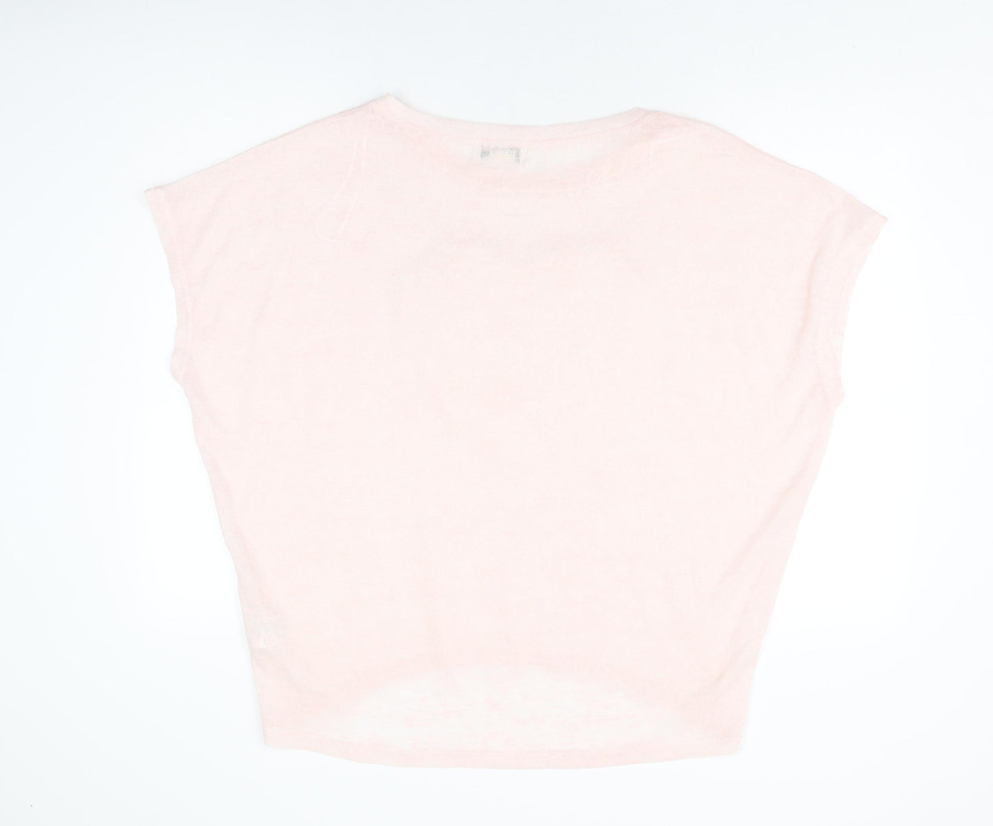 Vouley Vous Womens Pink Polyester Basic T-Shirt Size M Round Neck