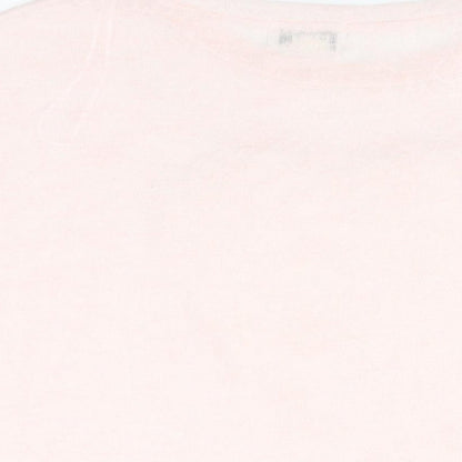 Vouley Vous Womens Pink Polyester Basic T-Shirt Size M Round Neck
