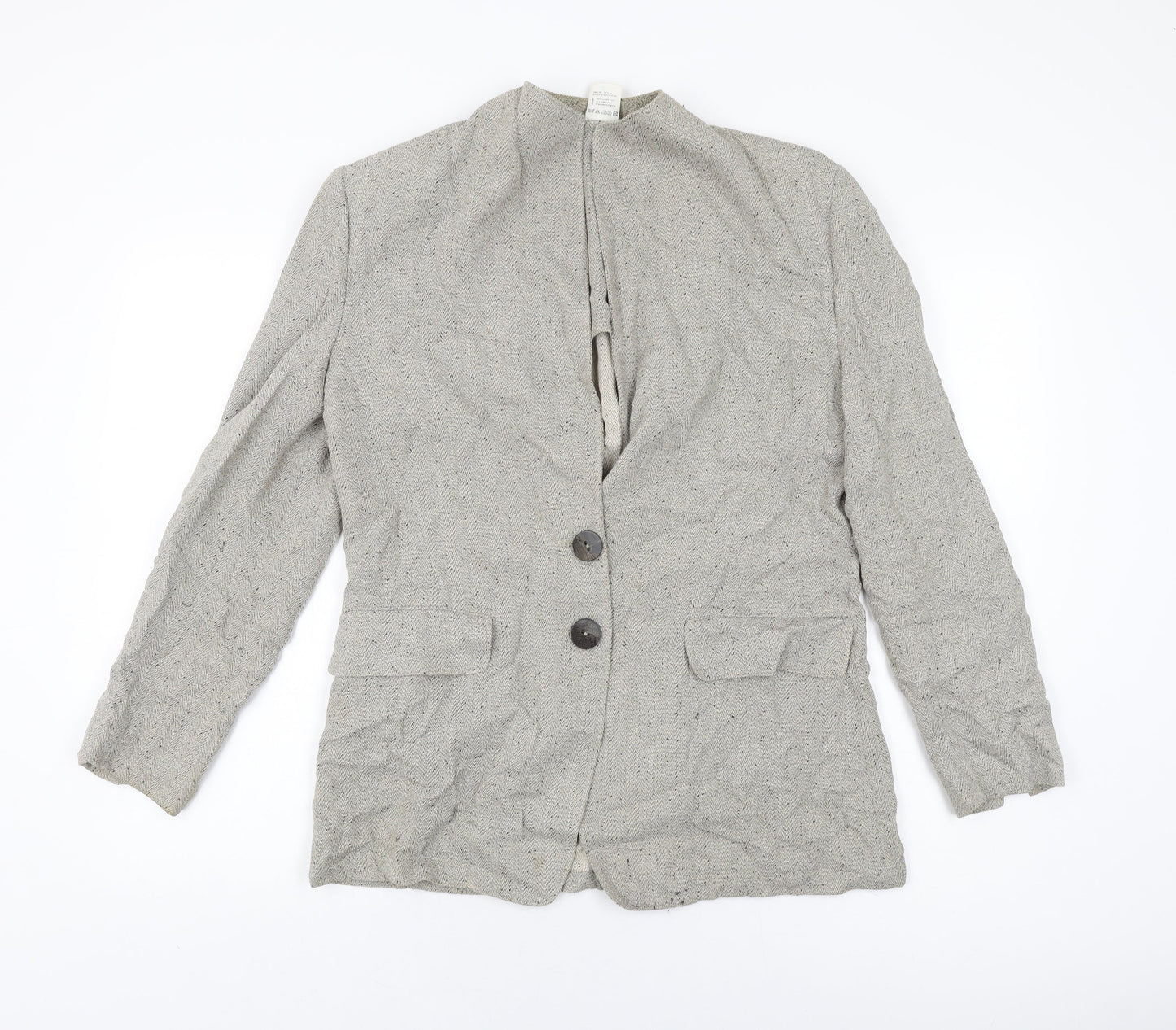 Synonyme Womens Beige Jacket Size 12 Button