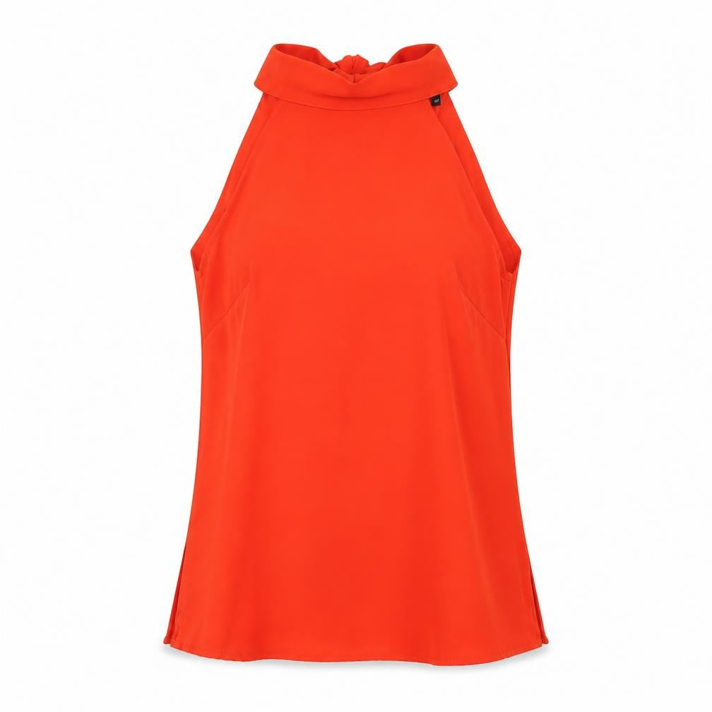 NEXT Womens Red Polyester Basic Blouse Size 8 Round Neck