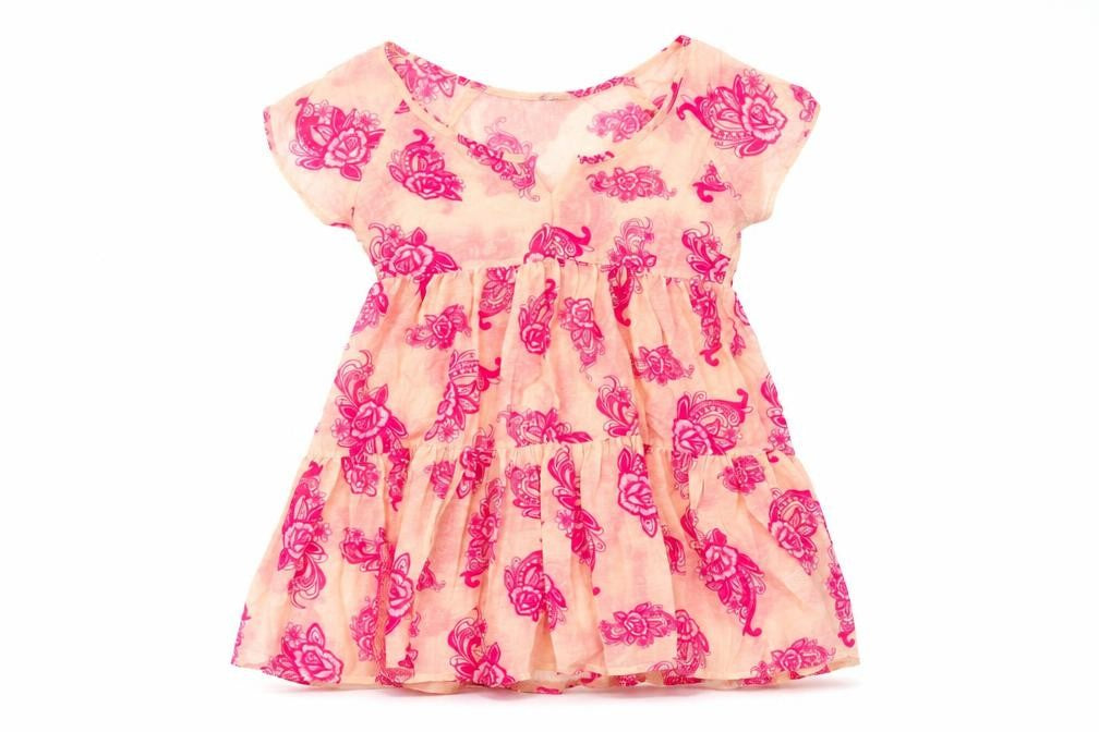 ASOS Womens Pink Floral Polyester Mini Size 8 Scoop Neck Pullover - Sheer