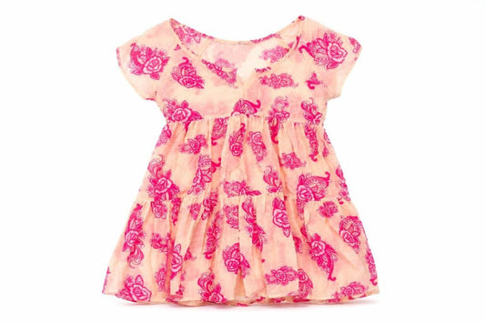 ASOS Womens Pink Floral Polyester Mini Size 8 Scoop Neck Pullover - Sheer