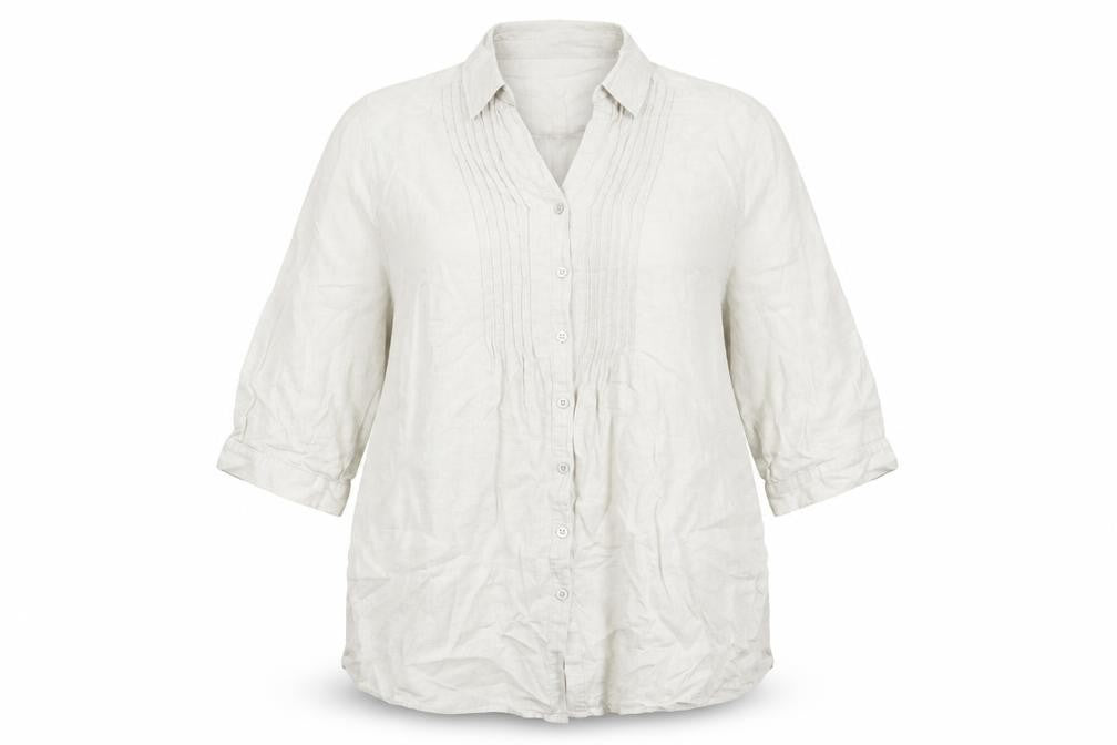 Isle Womens Beige Linen Basic Button-Up Size 18 Collared
