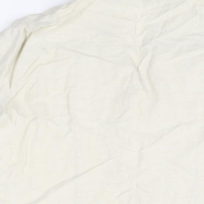 Isle Womens Beige Linen Basic Button-Up Size 18 Collared