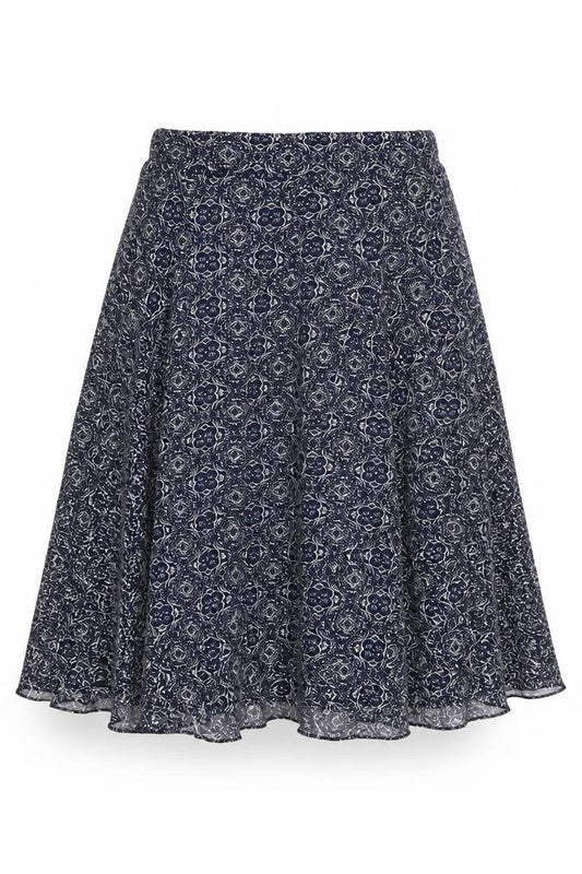 Apricot Womens Blue Geometric Viscose Swing Skirt Size 14