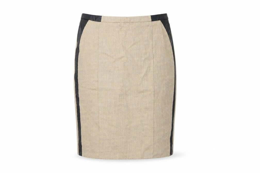 NEXT Womens Beige Cotton Straight & Pencil Skirt Size 12 Zip