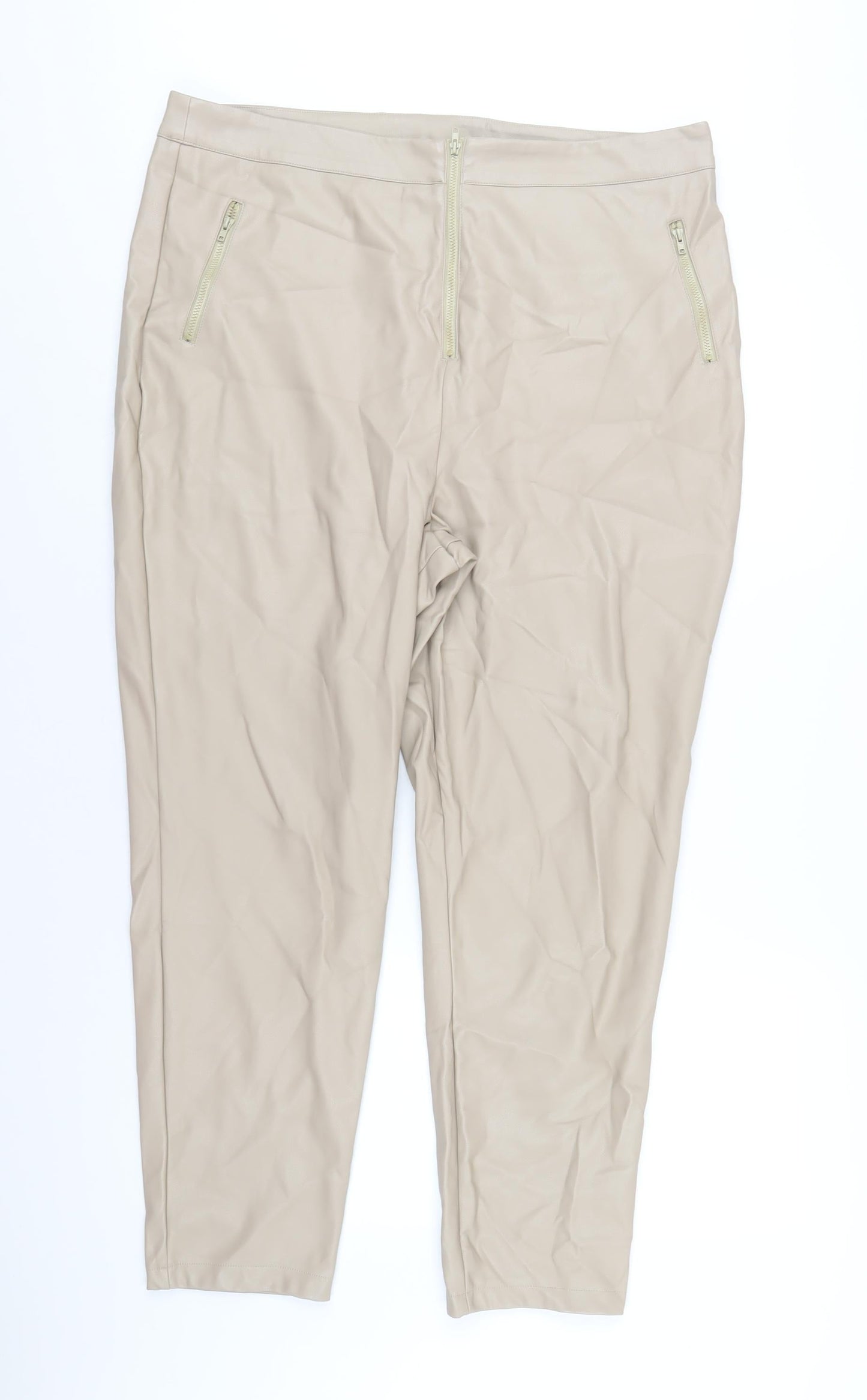 In the Style Womens Brown Polyurethane Trousers Size 39 in L28 in Regular Zip