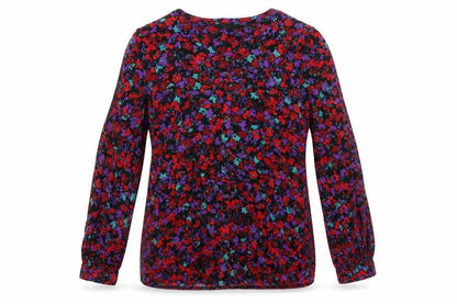EWM Womens Multicoloured Floral Viscose Basic T-Shirt Size 14 V-Neck