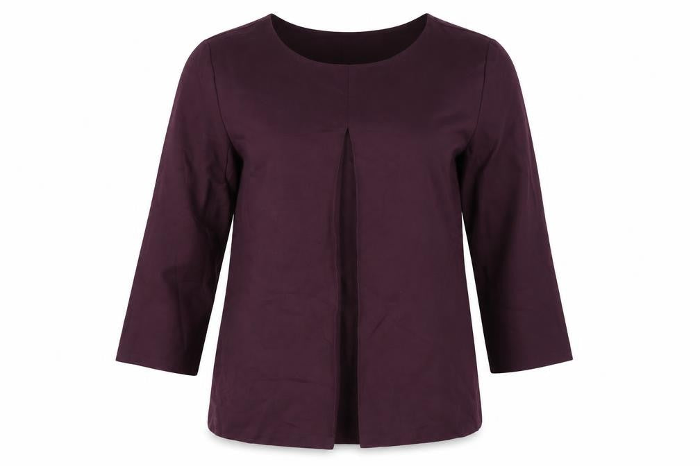 Lands' End Womens Purple Viscose Basic T-Shirt Size S Round Neck