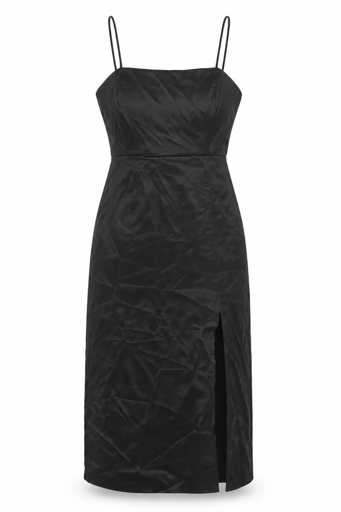 Zara Womens Black Polyester A-Line Size M Square Neck Zip